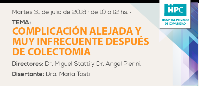 Complicación alejada y muy infrecuente después de colectomía